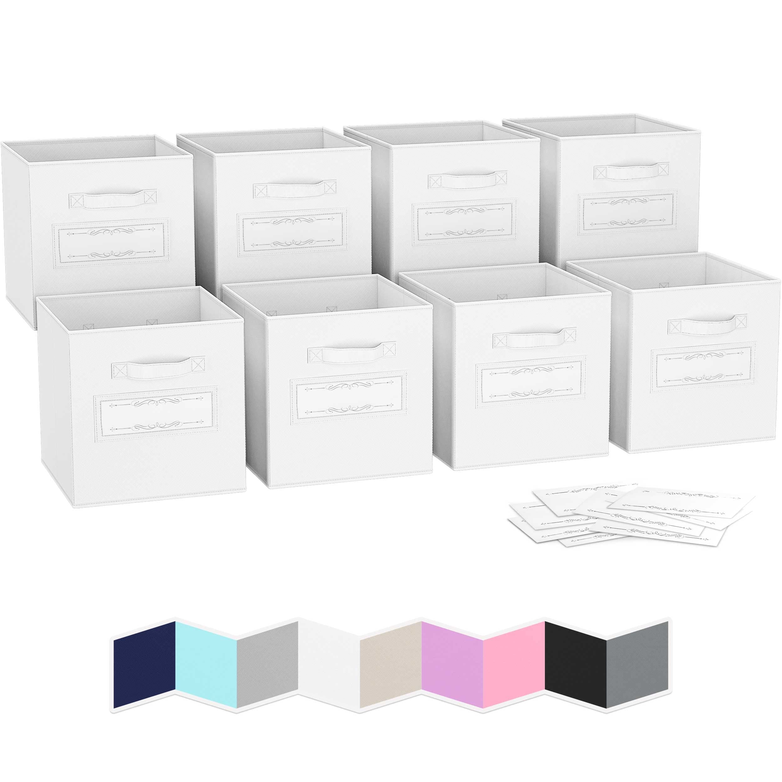 Photo 1 of Cube Storage Baskets for Organizing - 11 Inch - Set of 8 Heavy-Duty Storage Cubes for Storage and Organization. Makes The Perfect Bins for Cubby Storage Boxes Or Cube Storage Organizer (White)