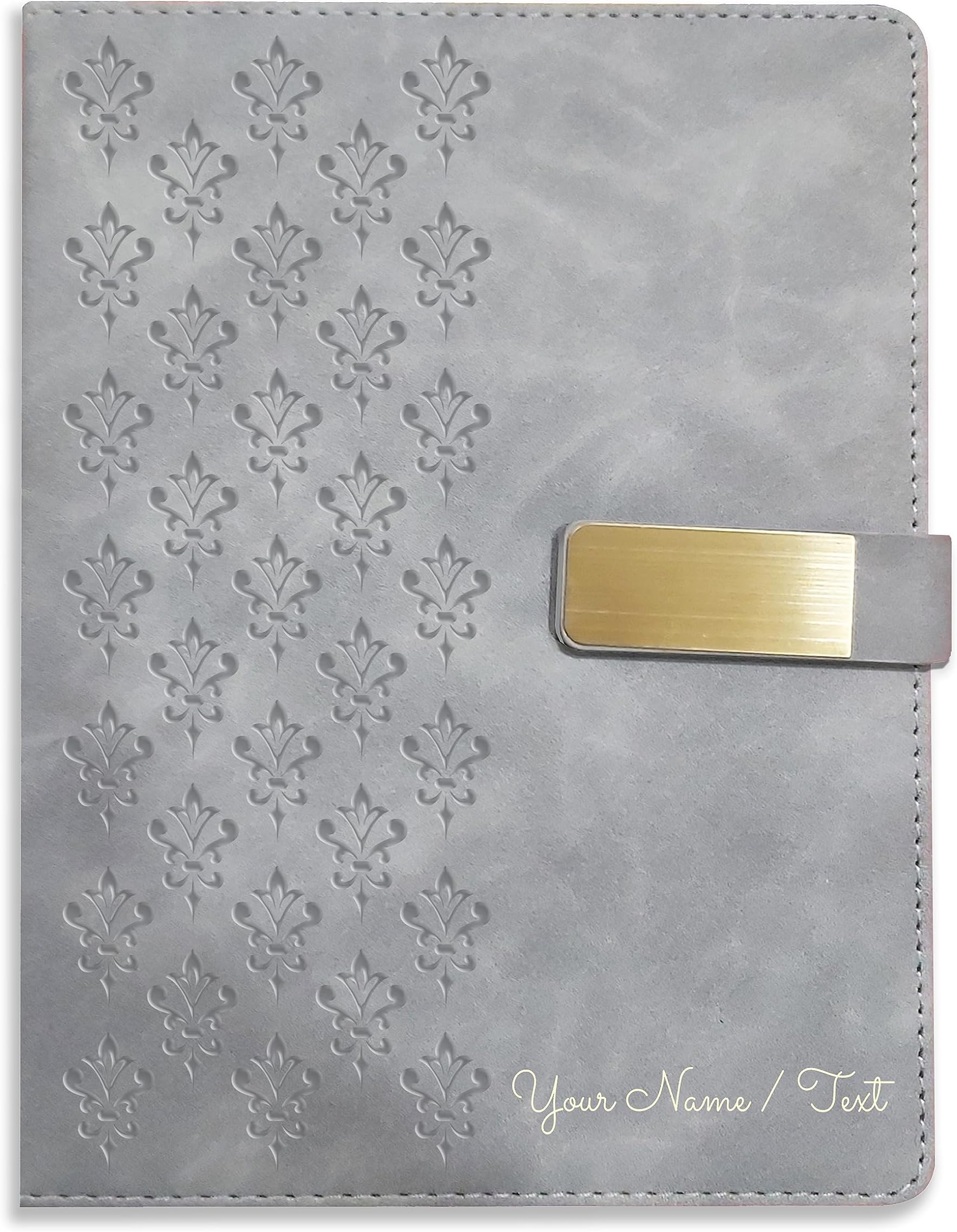 Personalized Hardbound Large Size (7 x 9 in ~B5) Velvet Finish Cover Notebook/Diary Ruled with Customized Message/Quote/Name for Personal/Corporate Gift (NBVLVT L 004) (1 Diary)