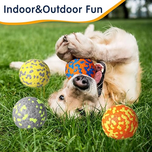 Miniatura 3 de Paquete de 10 pelotas para perros para masticadores agresivos de 2.5 pulgadas, pelota de tenis interactiva para perros, juguetes resistentes para