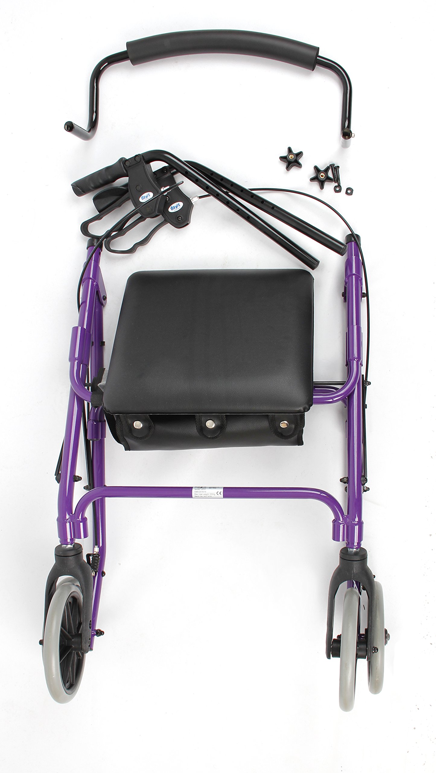 Days Lightweight Folding Four Wheel Rollator Walker with Padded Seat