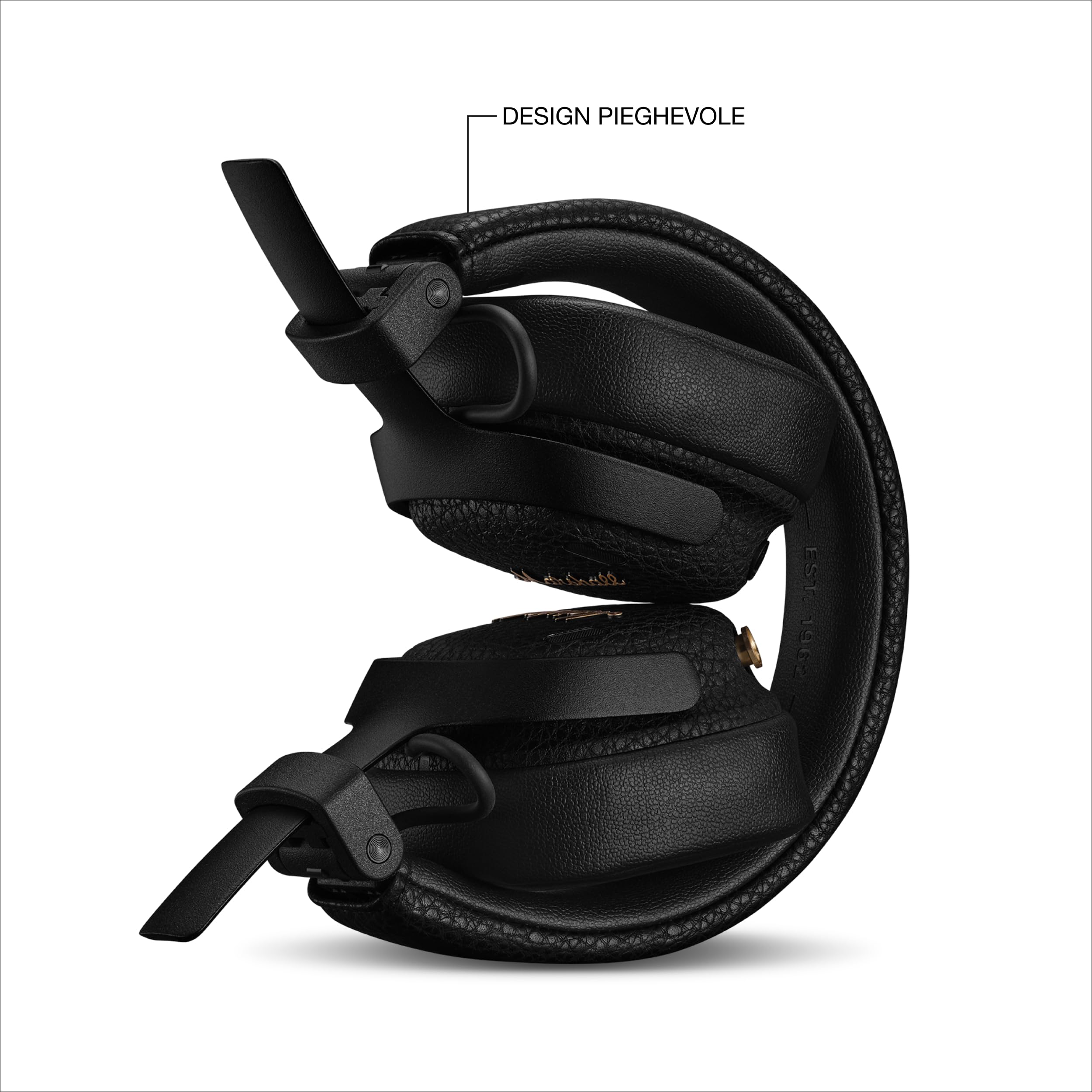 Marshall Cuffie sovraurali wireless Milton ANC con cancellazione attiva del rumore adattiva e fino a 80 ore di riproduzione, Nero