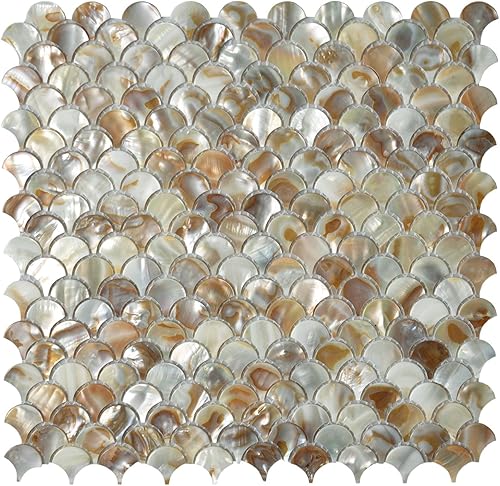 Vista 17 de Art3d - Azulejo de mosaico de concha de nácar para salpicadero de cocina / azulejo de pared de ducha, 12 x 12 pulgadas, azulejos de tipo metro sin