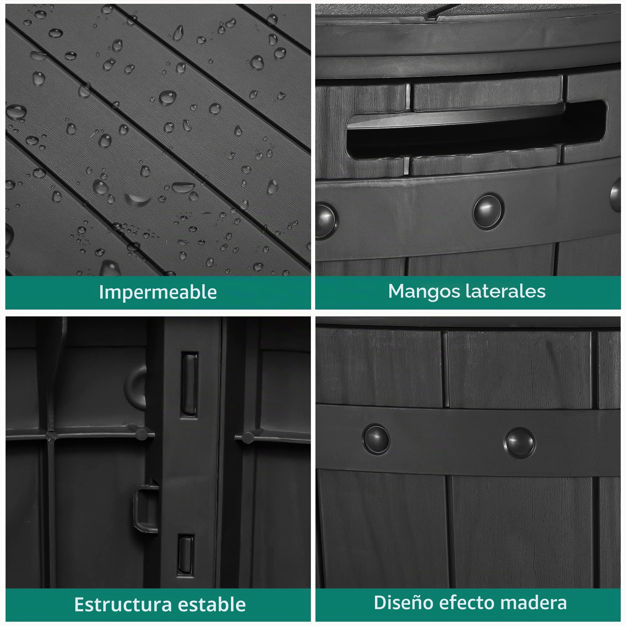 YITAHOME Arcón de Ordenación Exterior 127L, Caja de Almacenaje de Jardín para Exteriores Muebles de Patio Piscina Material