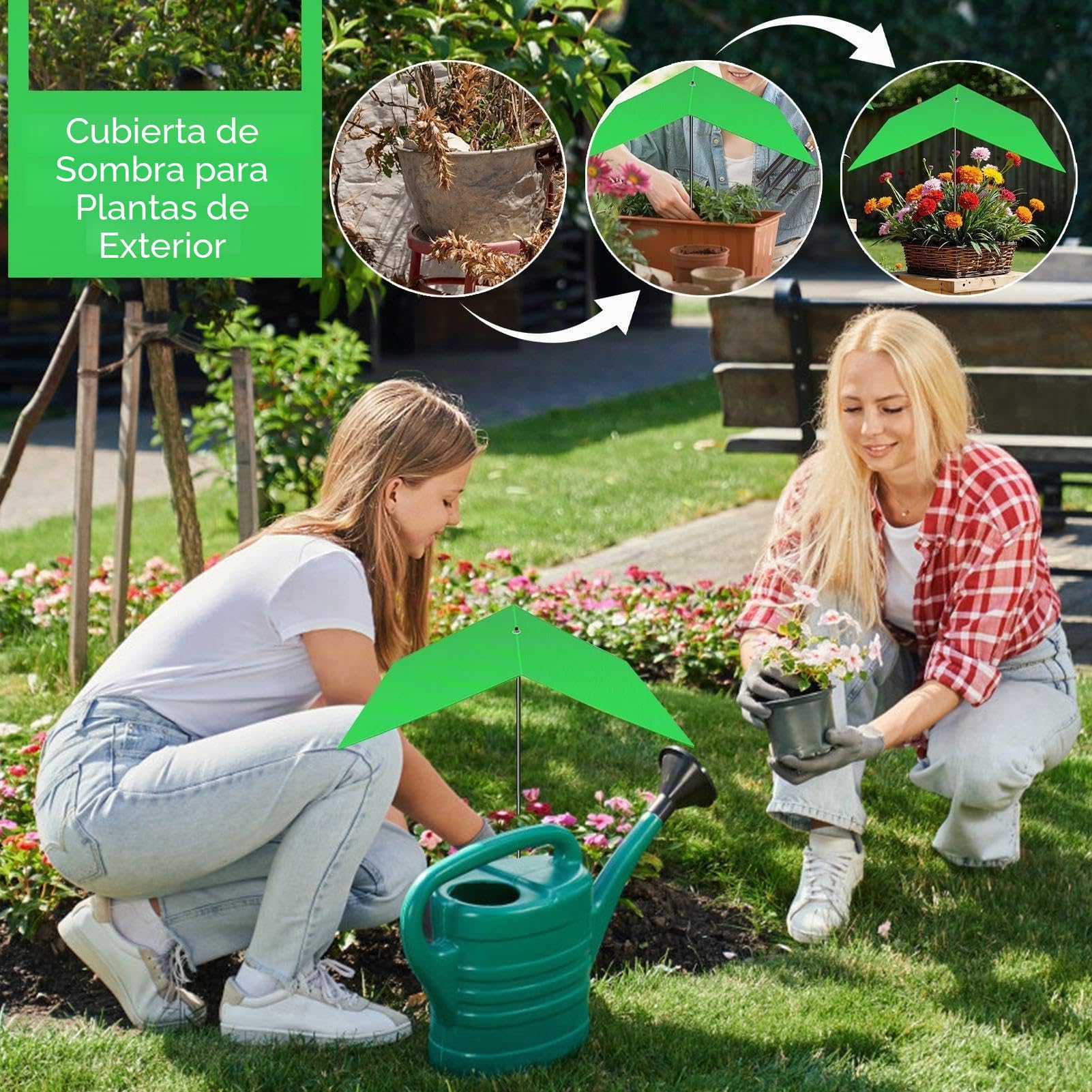 Cubierta Para Sombrilla Para Plantas Al Aire Libre - Toldo Para Sombra En Maceta Para Jardín, Protección Térmica Contra Rayos UV | Protector Solar De Poste De Metal Ajustable Para Protección De Planta