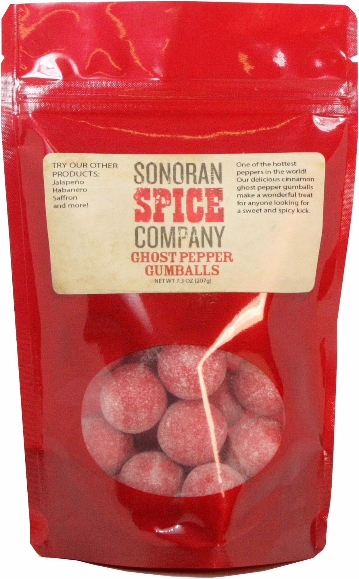Sonoran Spice Cinnamon Ghost Pepper (Bhut Jolokia) Gumballs - 25 Count Pouch