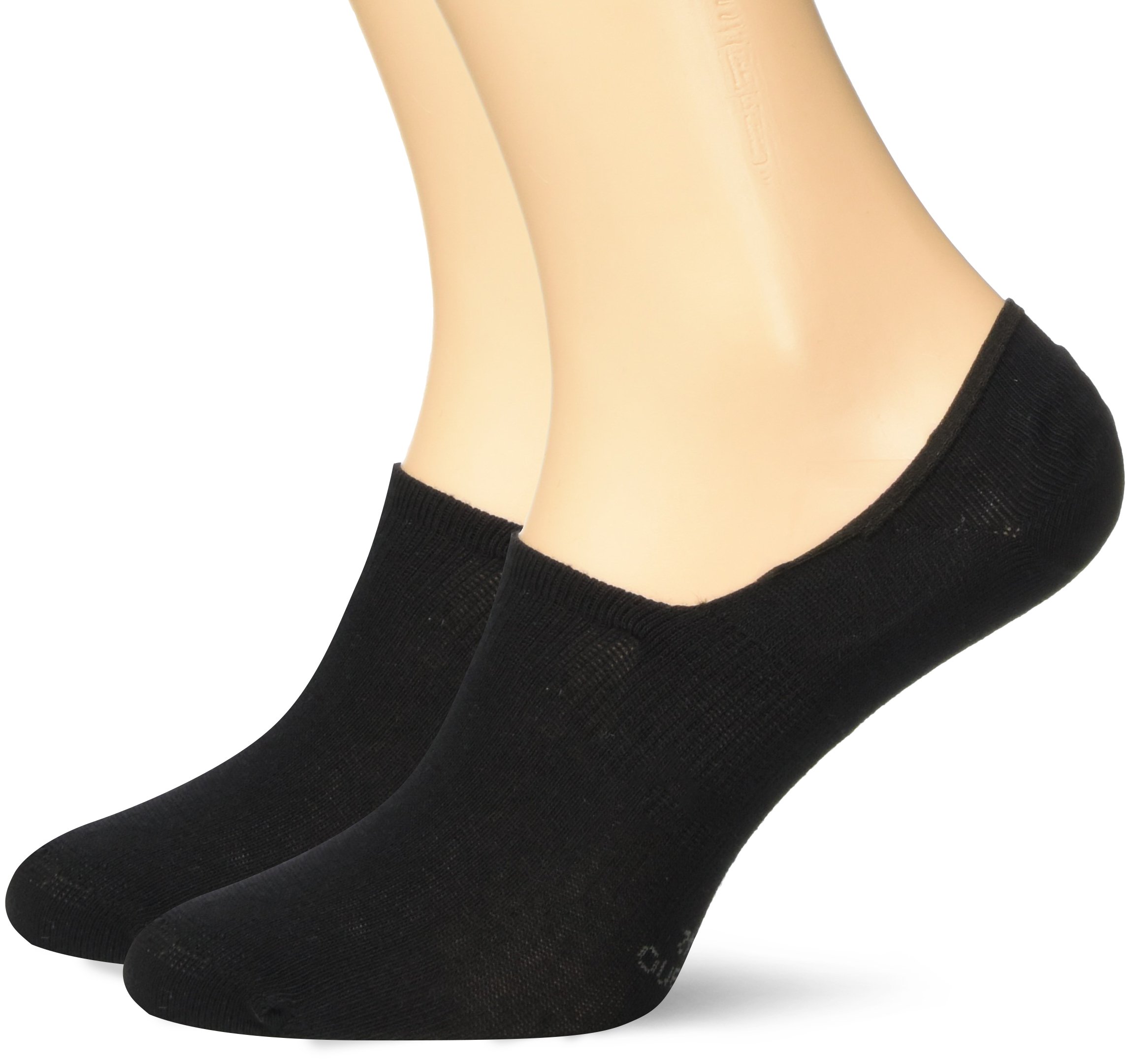 Camano Men's Unisex Fashion Sneaker Invisible 2p Ankle Socks, Black (Black 5), 2.5/5 (Pack of 2)