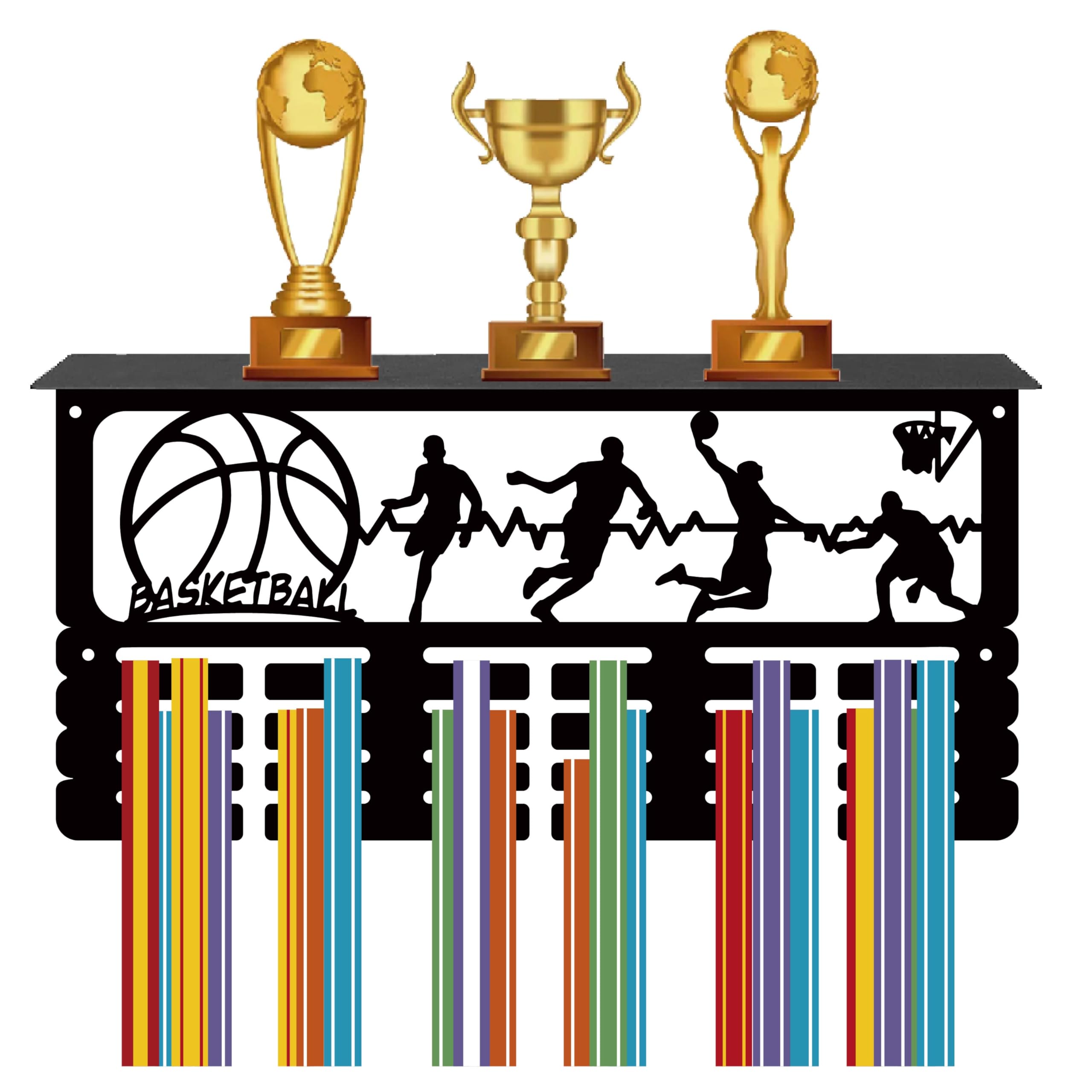 CREATCABIN Soporte para Medallas Correr,Estante para Trofeos,Colgador Medallas Soporte para Estante,Deportes,4 Fila,Montaje En Pared,Soporte para Hombres,Gimnasia,Fútbol,Correr,40x20x10 cm — view 11