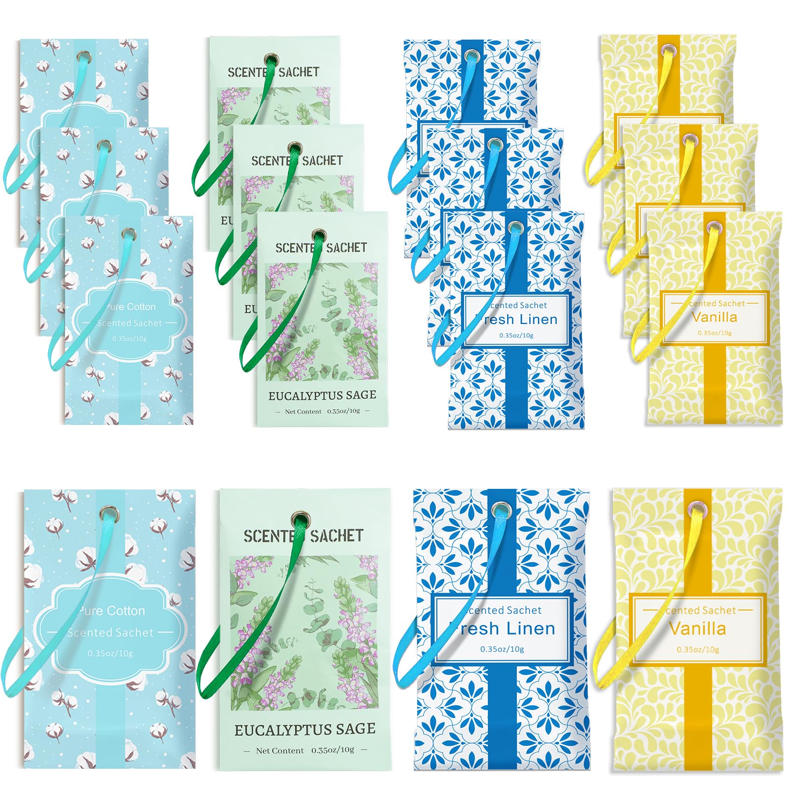 STRN Scented Sachets for Drawer and Closet, 16 Packs 4 Scents Long-Lasting