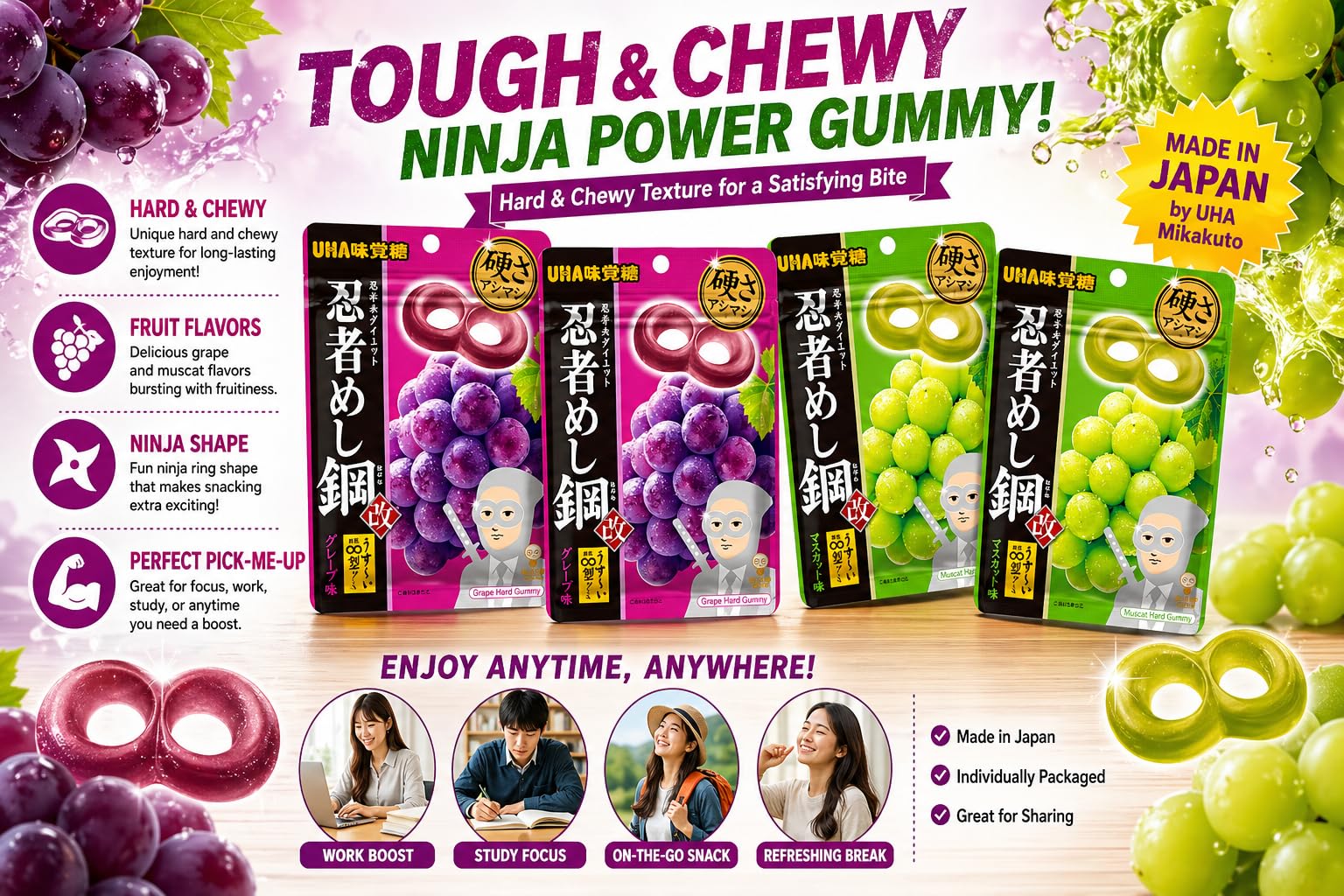 Amazon.com : Konbini Japan - UHA Ninja Japanese Gummy Candies
