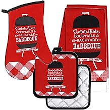 Ensemble de linge de cuisine saisonnier Generic Home Collection - Comprend un gant de four, des poubelles et des serviettes de cuisine BBQ d'&eacute;t&eacute;