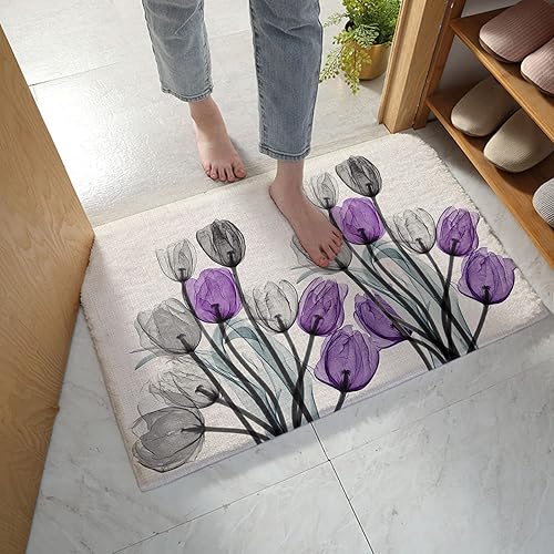 Alfombra de baño de 16 x 24 pulgadas absorbente lanuda alfombra de baño azul y naranja patrón de rombos retro moderno estilo de mediados de siglo