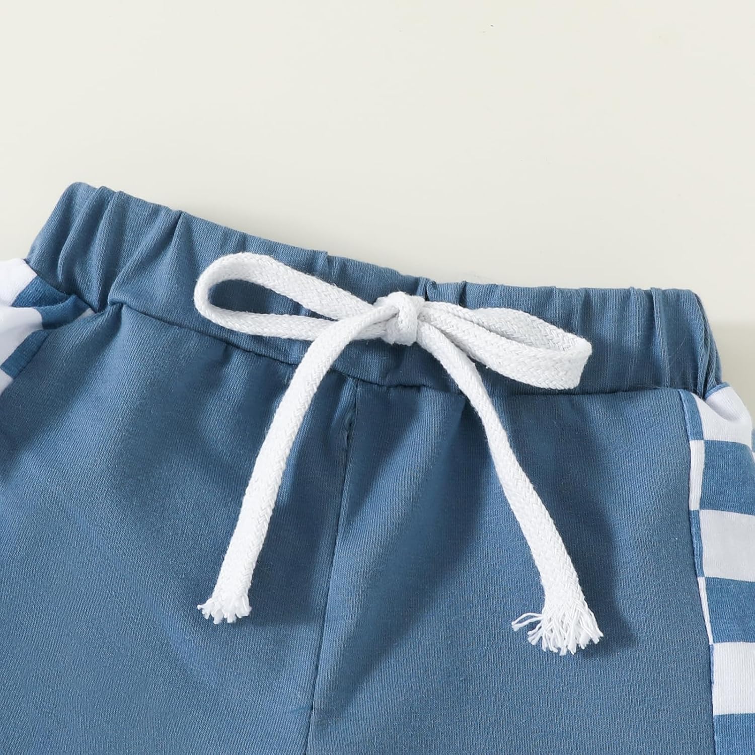 Sejardin Toddler Baby Boy Summer Clothes Plaid Patchwork Short Sleeve T Shirt Tops and Stretch Shorts Infant Boy Outfit - Image 6