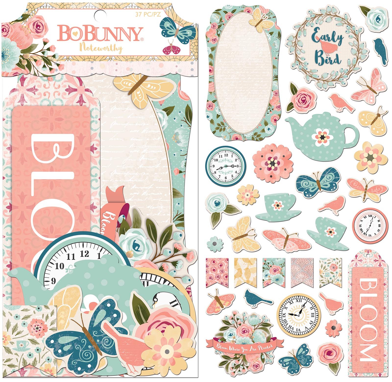 Bo Bunny Noteworthy - Adhesivo para pared, multicolor