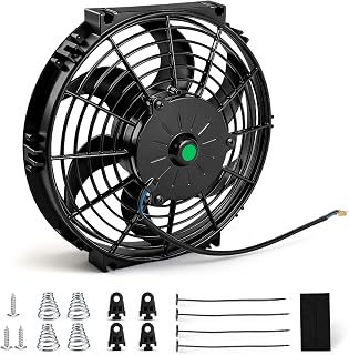 10 inch Slim Fan Push Pull Electric Radiator Cooling Fan 12V 80W with with Fan Mounting Kit Black