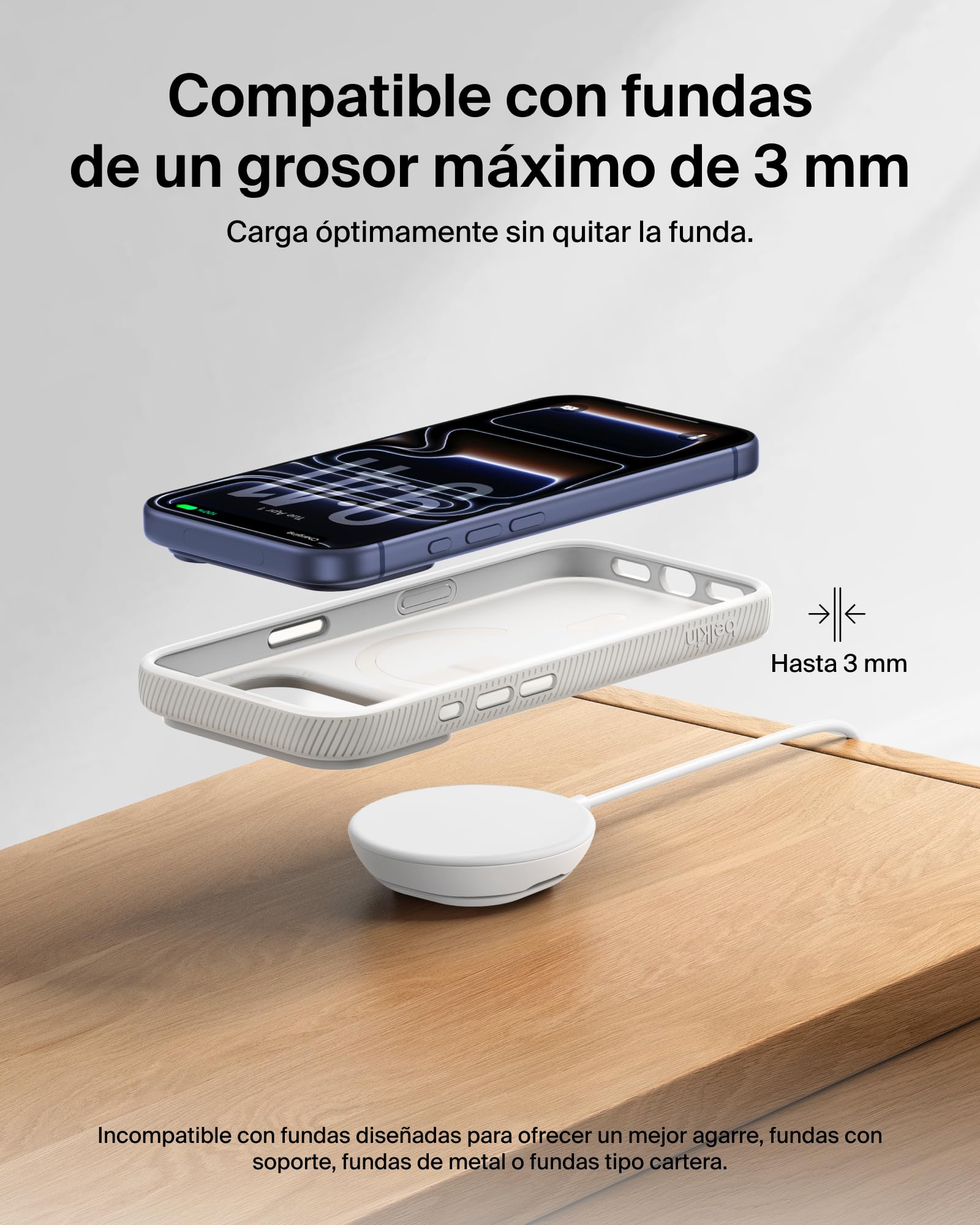 Belkin UltraCharge Cargador Inalámbrico Magnético Qi2 25W, Carga Rápida, Compatible con MagSafe, Refrigeración Pasiva y Soporte, iPhone 17 Series, Pixelsnap y AirPods Pro, con 45w fuente de alimentaci