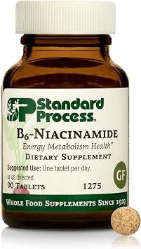 Standard Process B6-Niacinamide - Support Energy Metabolism & Heart Health - Aids Digestive & Blood Circulatory Systems - Gluten-Free, Non-Dairy & Non-Soy - 90 Tablets 90 Servings