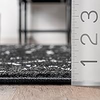Vista 2 de nuLOOM 2x8 Alfombra de Área Blythe Marroquí, Negro y Blanco, Diseño Bohemio Desvanecido, Resistente a Manchas, Para Dormitorio, Comedor, Sala
