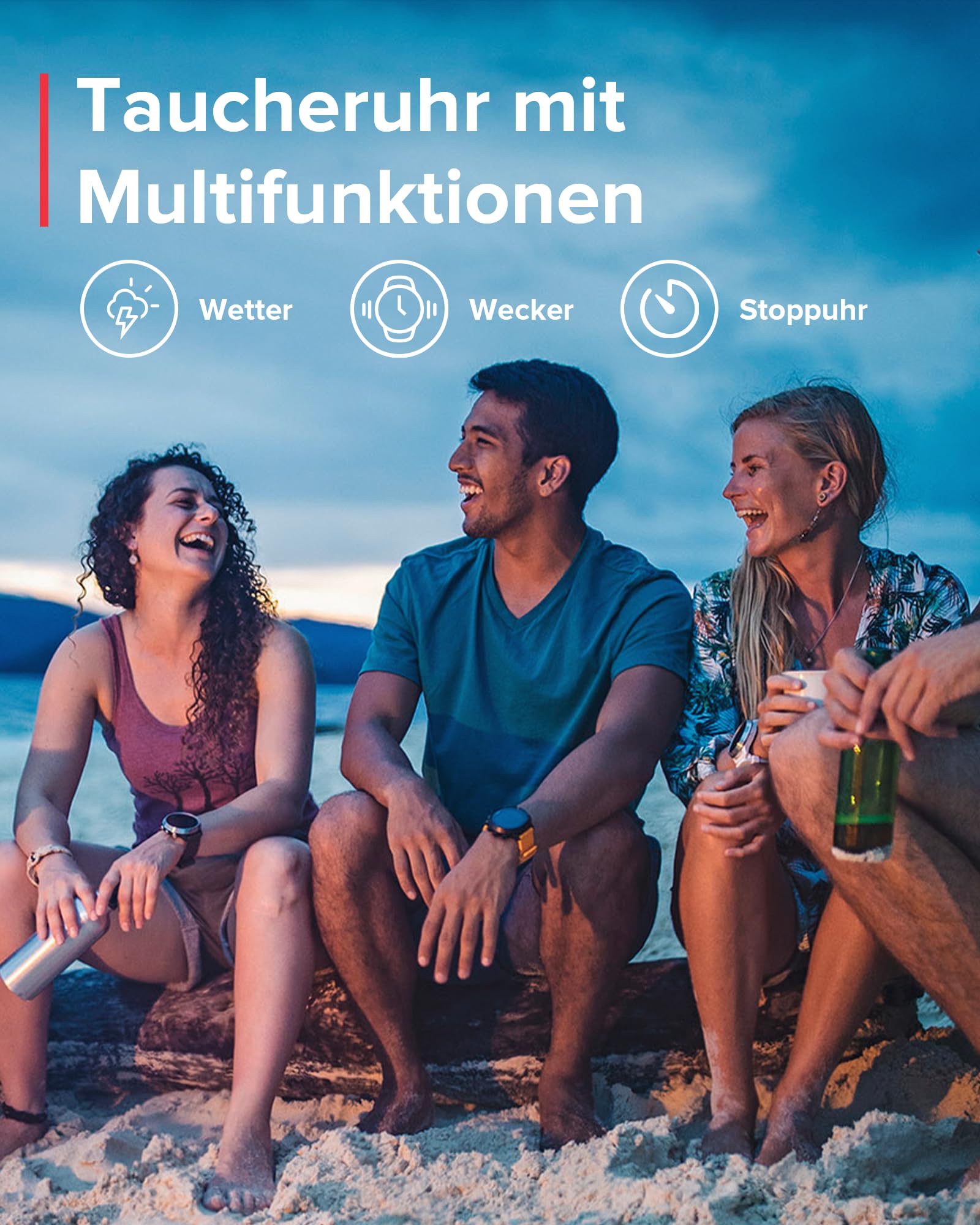SUUNTO D5 Tauchcomputer mit Farbdisplay, 100m Wasserdicht, Alarmfunktion, Stoppuhr, Wetterinformationen, Kompass und Einer Akkulaufzeit von bis zu 12 Stunden im Tauchmodus
