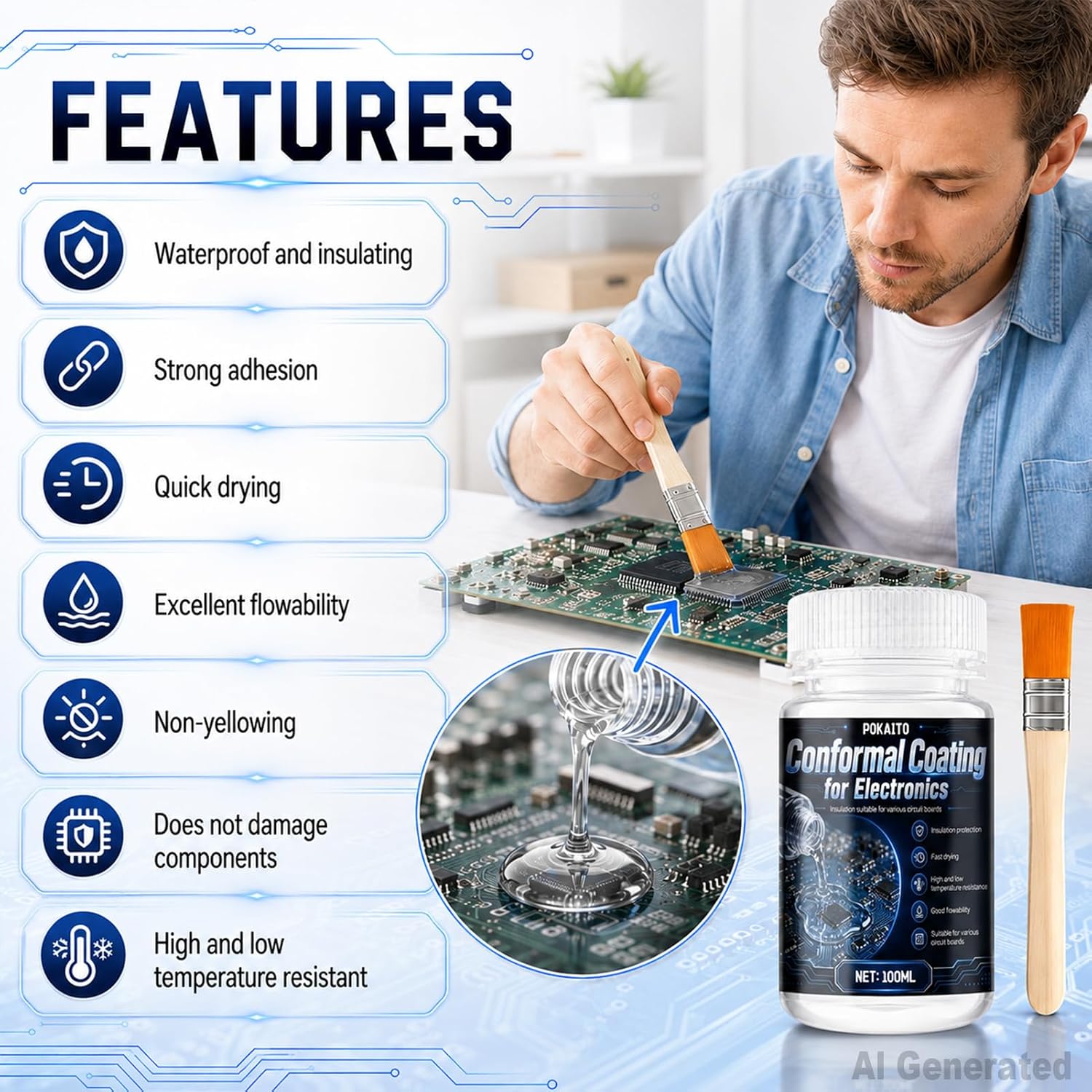 100ML Conformal Coating for Electronics, Insulate&Waterproof, Clear