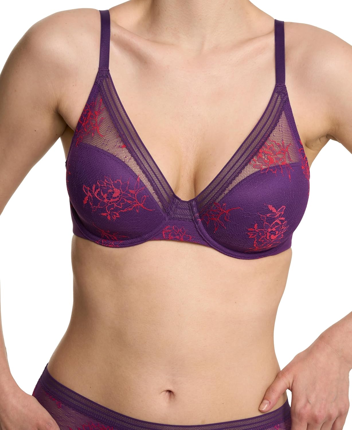 Natori Womens Love Lace Full Coverage Plunge T-Shirt Bra - Image 4