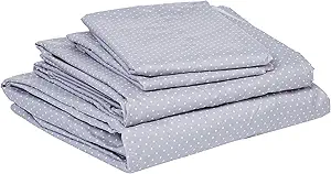 Queen Size Bed Sheets - Breathable Luxury Sheets with Full Elastic & Secure Corner Straps Built In - 1800 Supreme Collection Extra Soft Deep Pocket Bedding Set, Sheet Set, Queen, Dot Gray