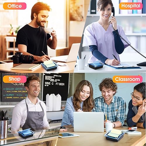 Miniatura 5 de 6 unidades de dispensador de notas desplegables, dispensador de notas adhesivas, contenedor con base negra, parte superior transparente para 3 x 3