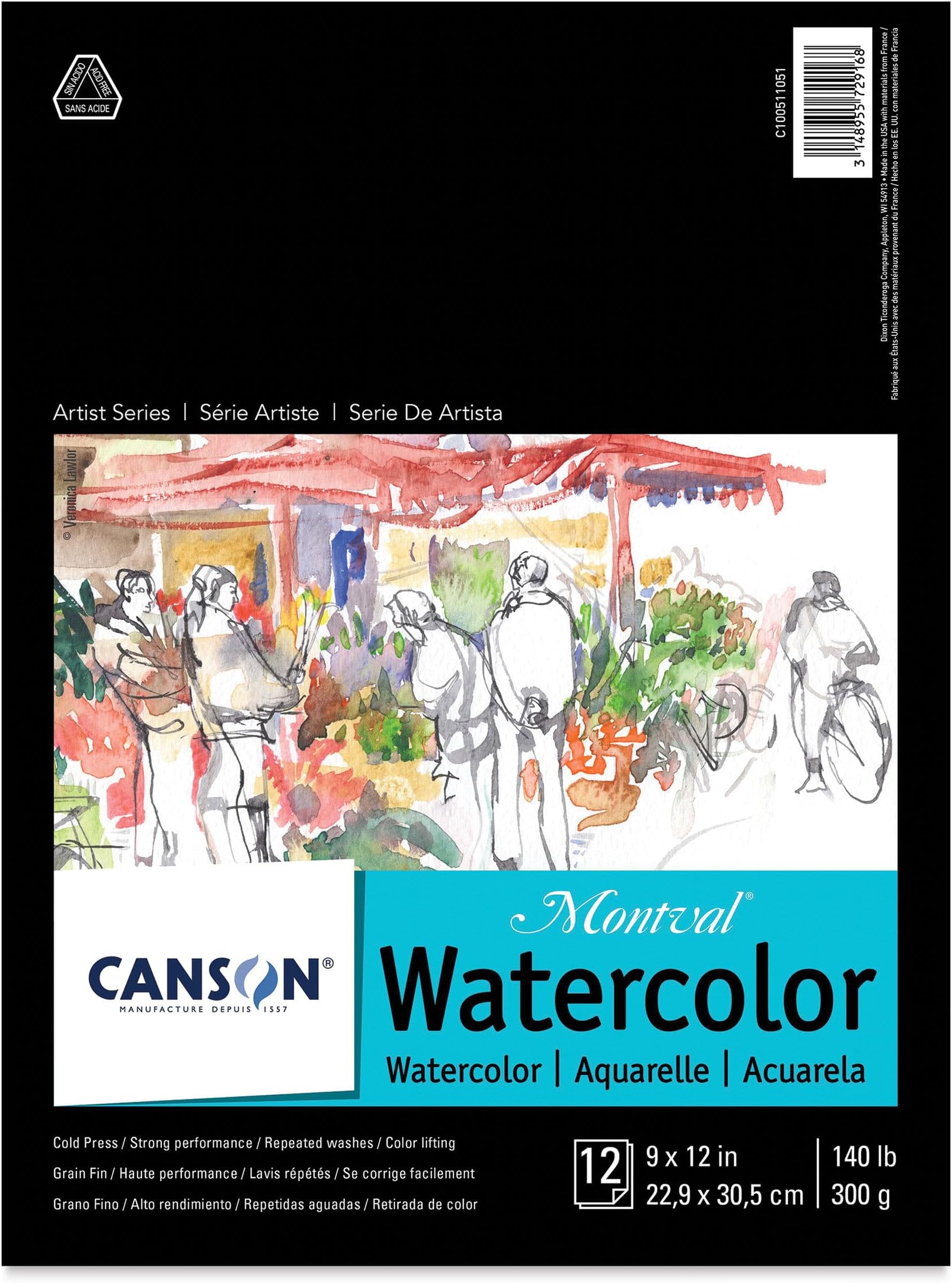 140LB Watercolor Pad Taped 9X12