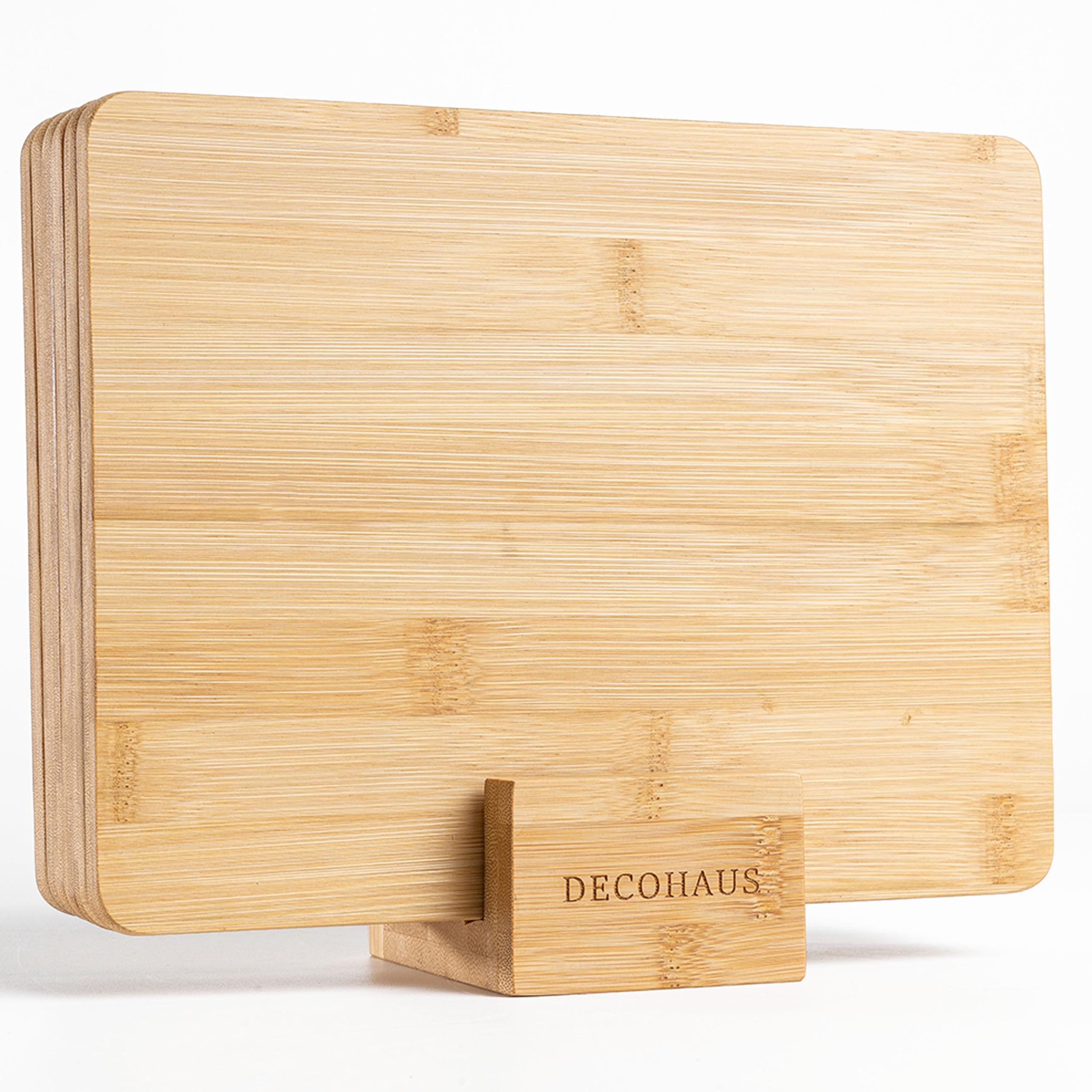 Deco haus Frühstücksbrettchen holz 6er set [0,8cm DICKE] - Schneidebrett holz Klein 23 x 17,5 cm - Holzbrett küche Antibakterielles Holzbrettchen - Jausenbrett bretter set küche - Vesperbrett