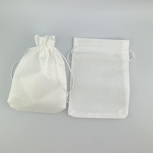 Miniatura 2 de Palmhomee Paquete de 25 bolsas de regalo de arpillera con cordón, bolsas de joyería de lino, bolsas de yute de arpillera para cumpleaños y