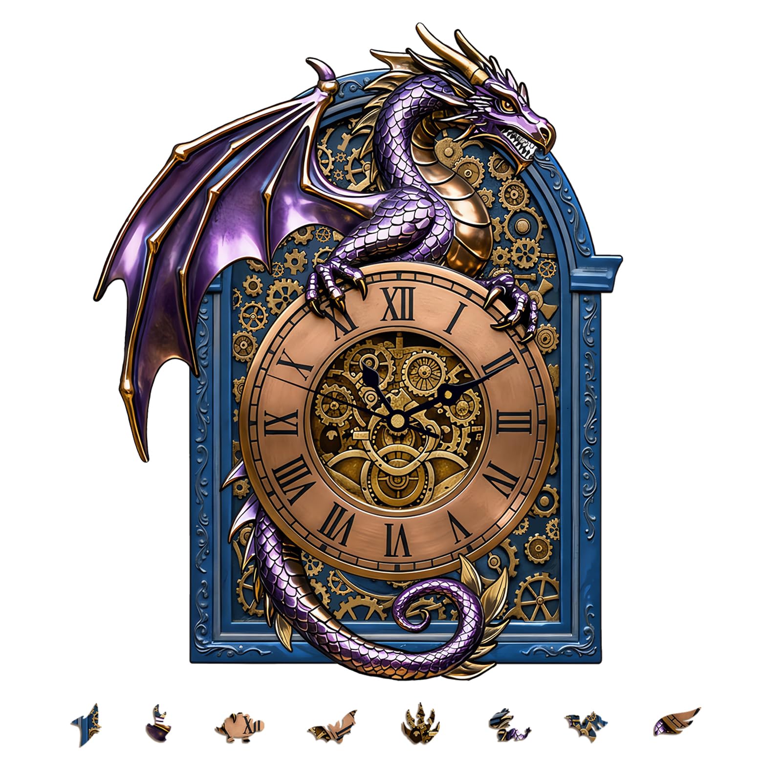 Wall Clock Elements Wooden Puzzles for Adults Jigsaw Puzzle 200 Pieces, Special Shape Puzzles Box