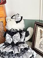 Vista 193 de Vestido de princesa de encaje para perros pequeños y pequeños extragrandes, color negro, talla L