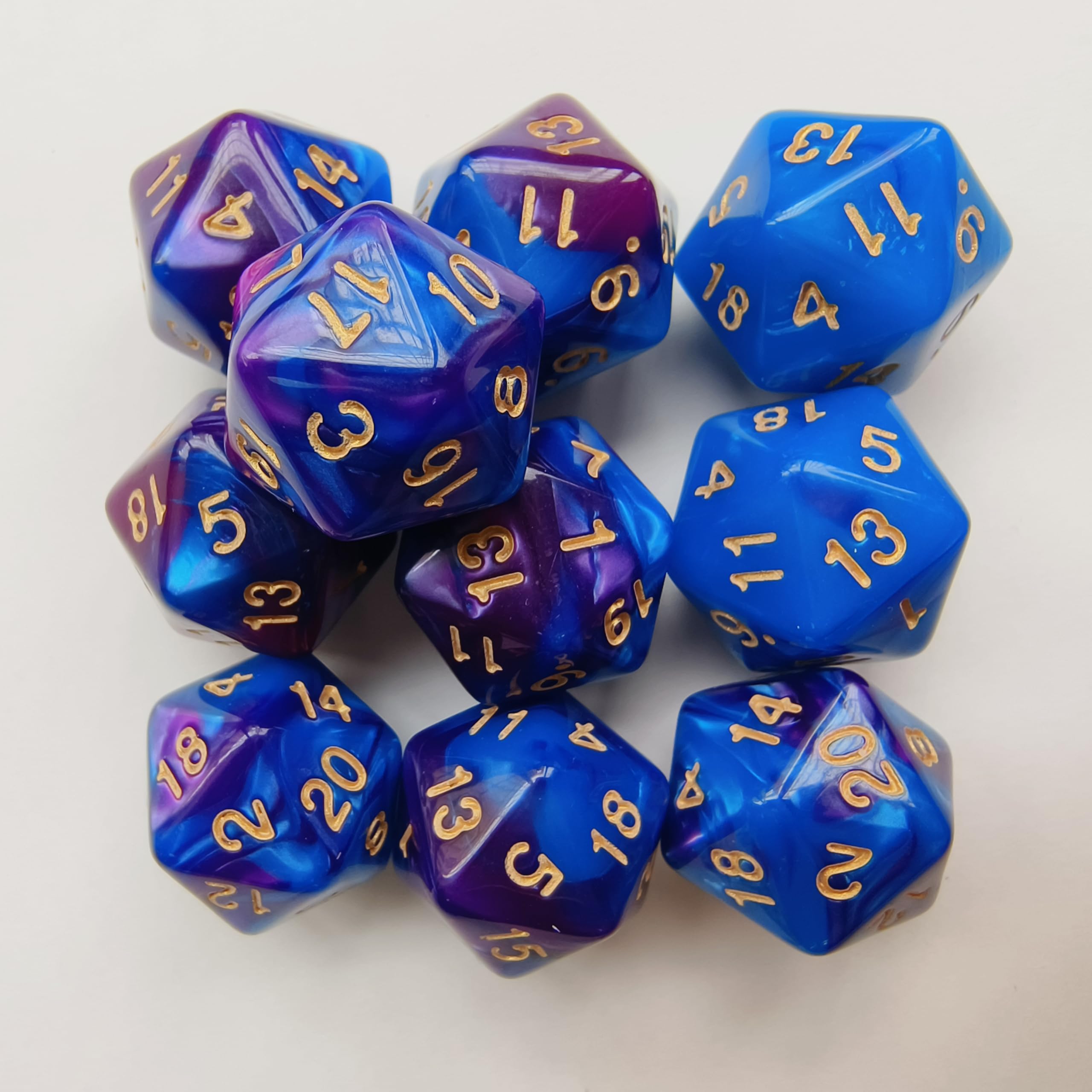 10 Stück D20 Polyedrisch Würfel Set,Spiel Würfel für Dungeon