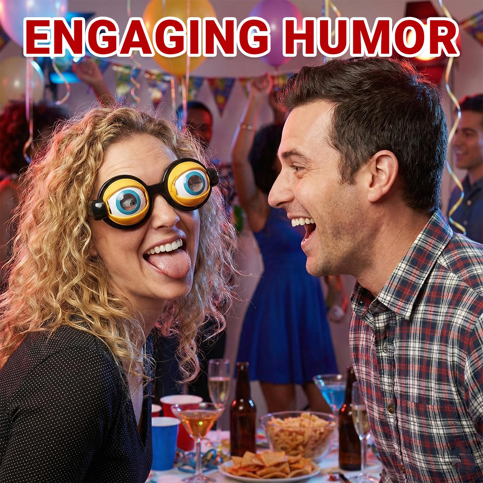 Novelty Funny Glasses with Manual Blink Action, Eyewear Gag Toy Costume Accessories, Winking Eye Glasses - Image 4