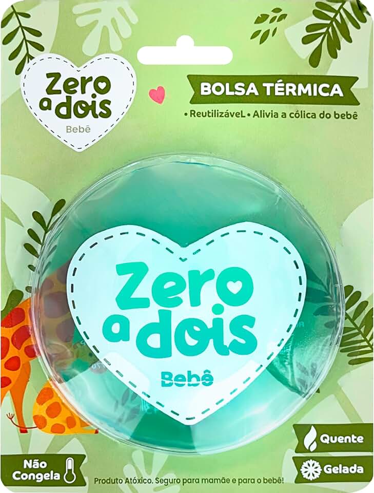 Zero a dois, Bolsa Térmica para Bebê, Alivia a cólica, Com blister, Verde
