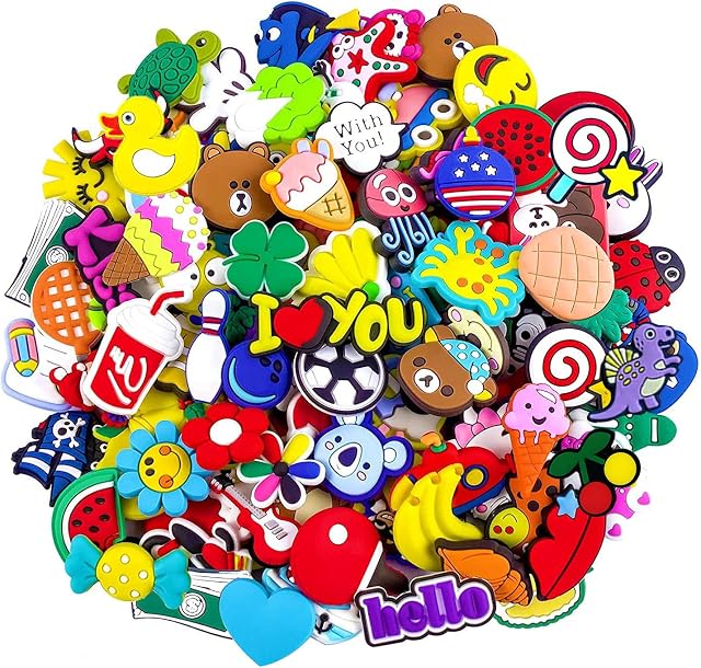 Nityunn Shoe Charms for Clogs,Different Random PVC Cartoon Shoe Decorations Accessories for Sandal and Bracelet Wristband Christmas Party Birthday Gifts