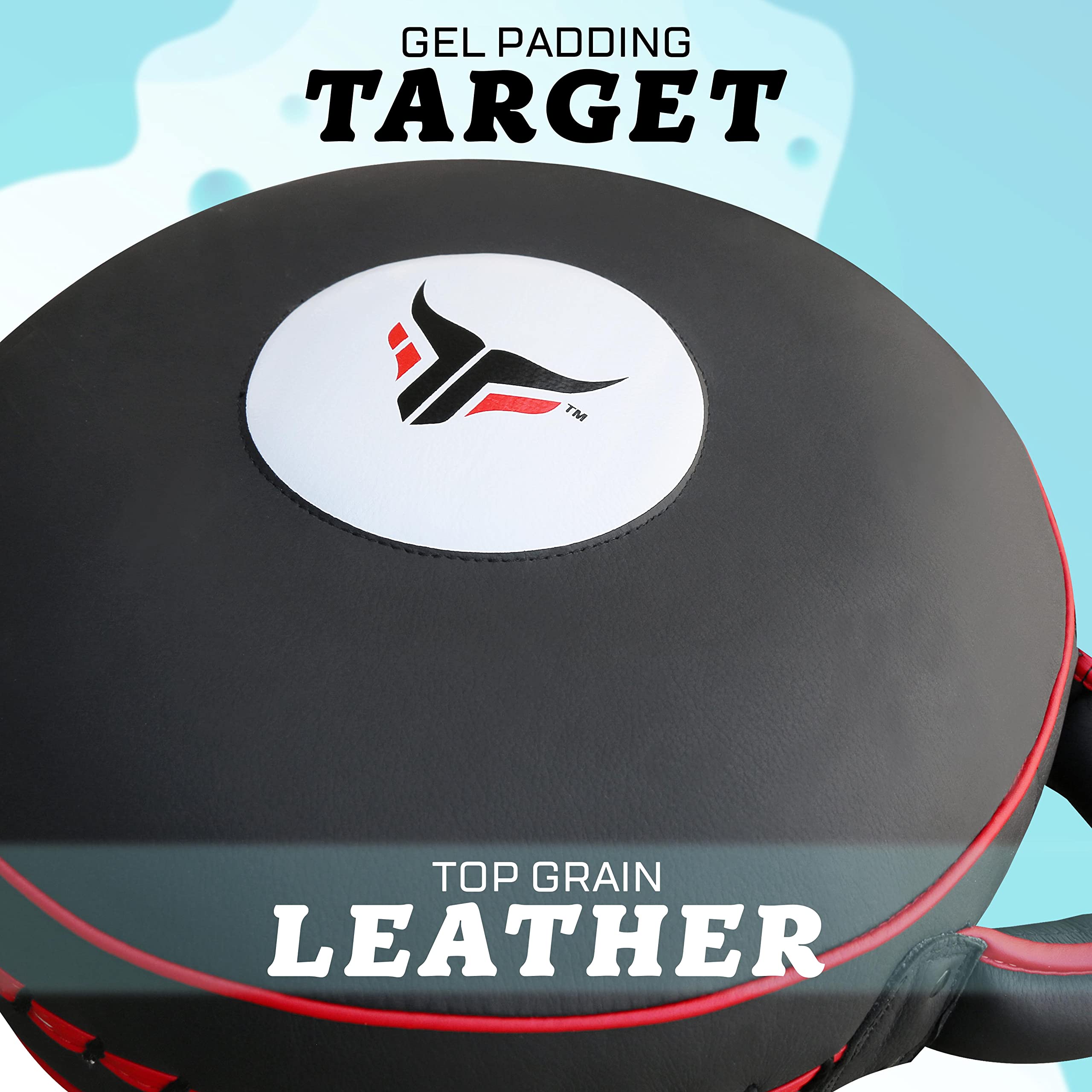 Mytra Fusion Pad da Boxe – Strike Pad Pad da Boxe in Vera Pelle Rotondo MMA, Muay Thai, Kickboxing, Training Focus Mitts