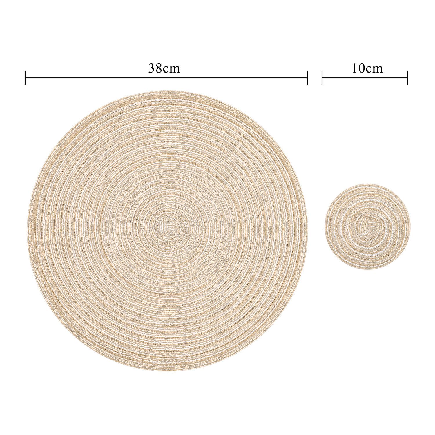 SHACOS Round Placemats and Coasters Set of 6 - Image 4