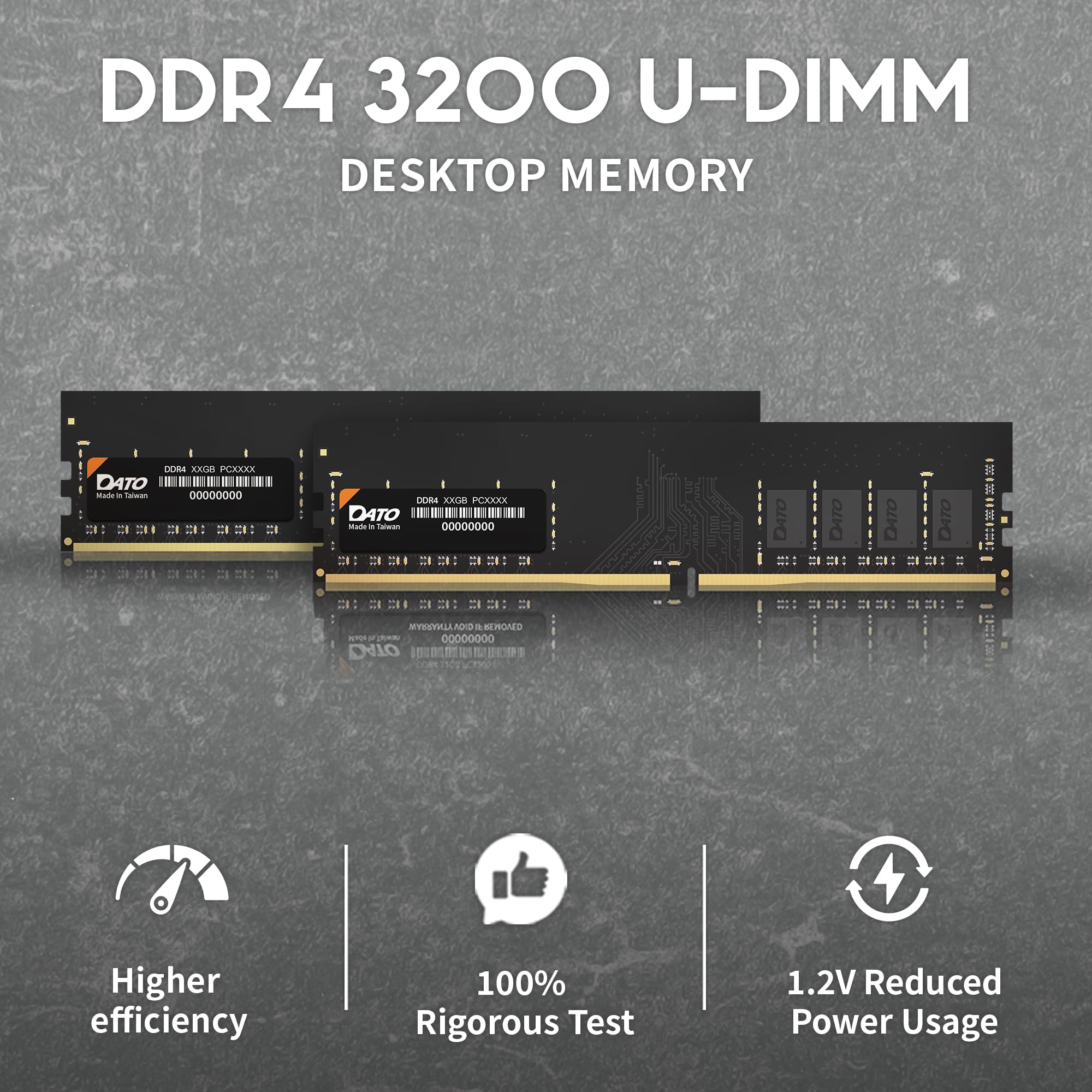 DATO 16 GB DDR4 3200 MHz PC4-25600 CL22 1,2 V 288-pinowy moduł pamięci RAM bez ECC UDIMM Desktop RAM