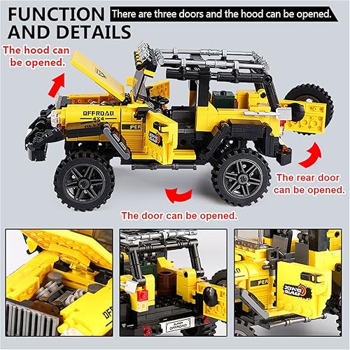 Miniatura 3 de Bloques de construcción de automóviles todoterreno para niños, modelos coleccionables para construir juguetes de ingeniería, juguetes de