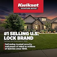 Vista 9 de Kwikset Pismo - Pomo de entrada con cerradura y llave, manija segura con llave exterior, entrada principal y dormitorio, negro mate, seguridad