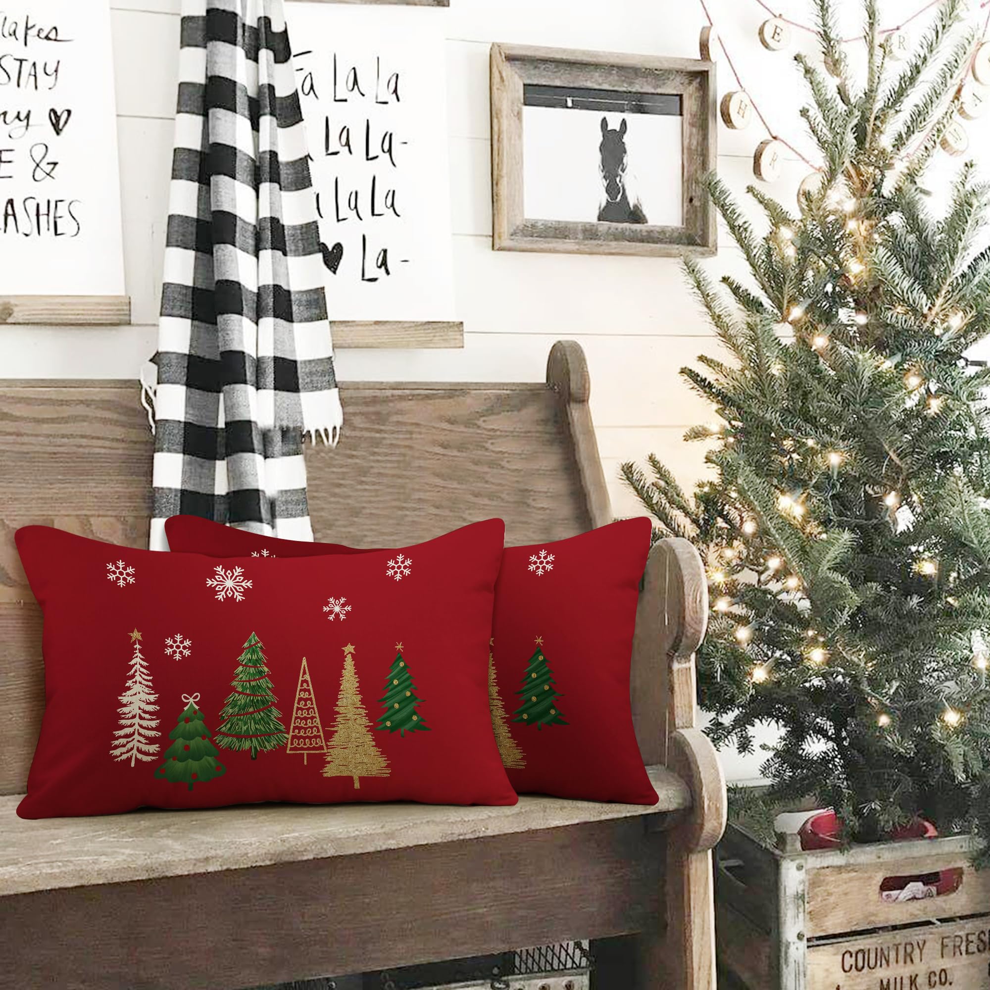 ZWJD Christmas Decor Christmas Cushion Covers 30x50 cm - Image 2