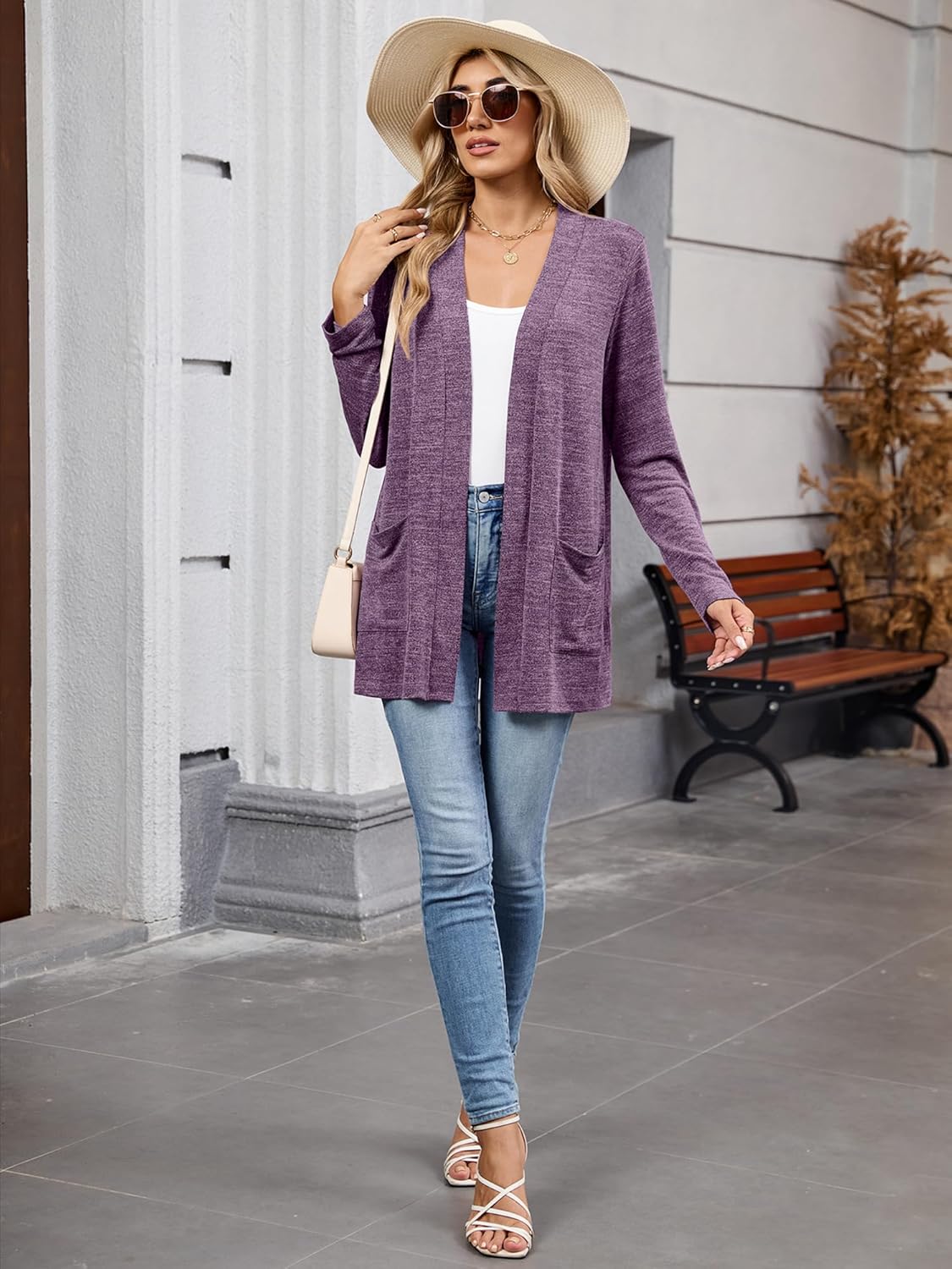 DEARCASE Women's Long Sleeve Open Front Cardigan Lightweight Casual Loose Fit Bolero Sweater with Pockets - Image 5