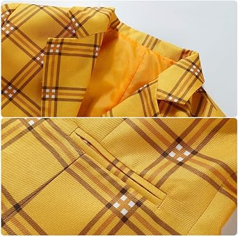 Yejue Women's Plaid Blazer Skirt for Halloween Costume School Uniform Casual Outfit