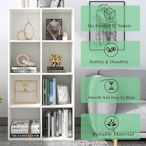 Miniatura 7 de Estantería de almacenamiento de 6 cubos, estantería abierta de madera de 3 niveles para el hogar y la oficina, vitrina, color negro