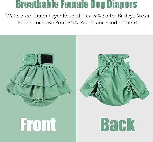 Miniatura 10 de wegreeco Pañales lavables para perras, pañales altamente absorbentes para perras en celo, período, incontinencia o micción excitable (paquete de 3),