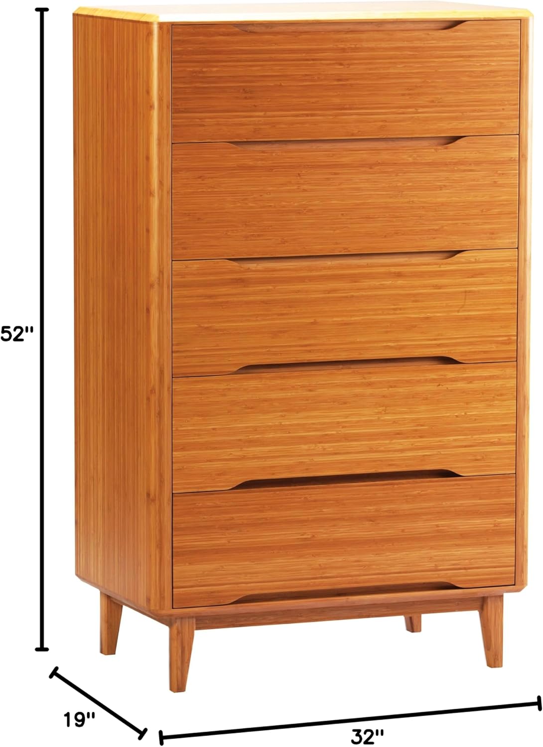 GREENINGTON LLC Currant 5-Drawer Bamboo Chest, Caramelized