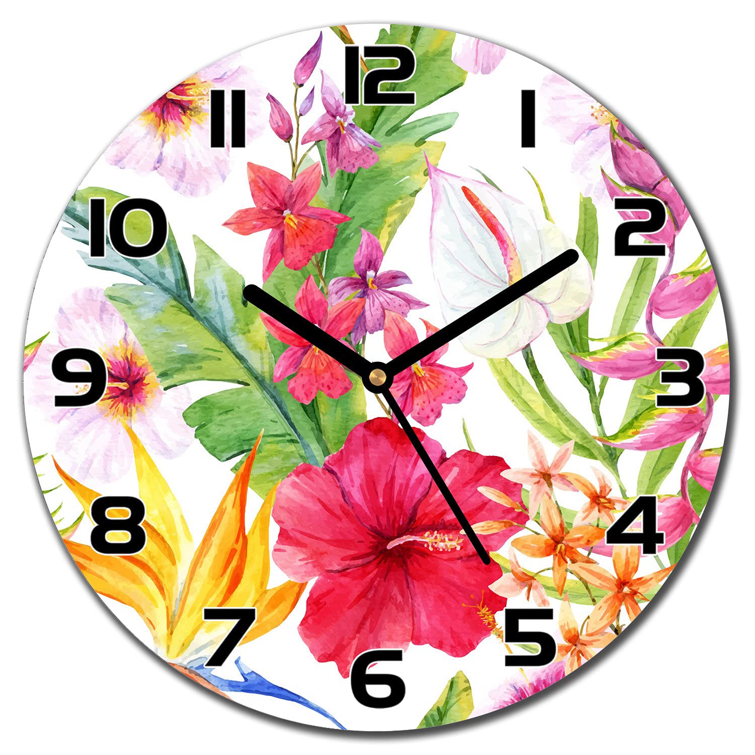Horloge en verre sécurité 30 cm impression moderne durable