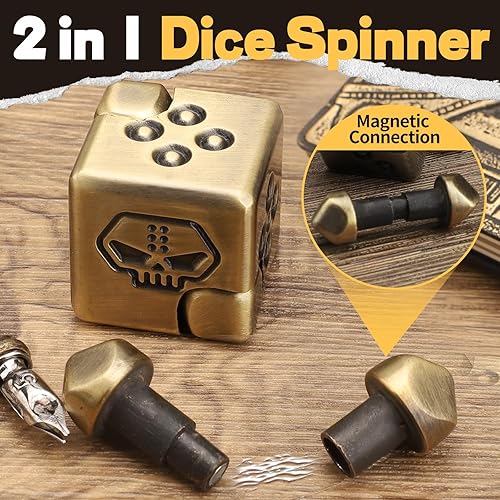 Miniatura 4 de Cubo infinito de metal Fidget Spinner para niños y adultos, dados magnéticos 2 en 1, juguetes de mano para enfocar el dedo, juguete giratorio de