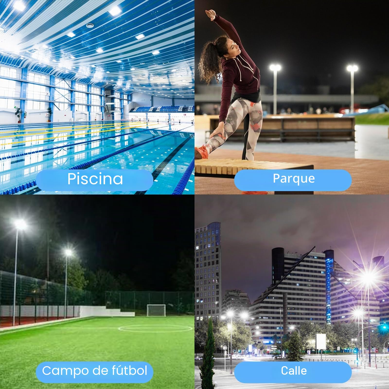 Focos LED Exterior 200W, 2 Piezas 20000LM Proyector Leds exterior IP66 Impermeable Luces Led Exteriors 6500K Blanco Frío Iluminación de Seguridad para Patio, jardin, Terraza, Entrada, Fábrica