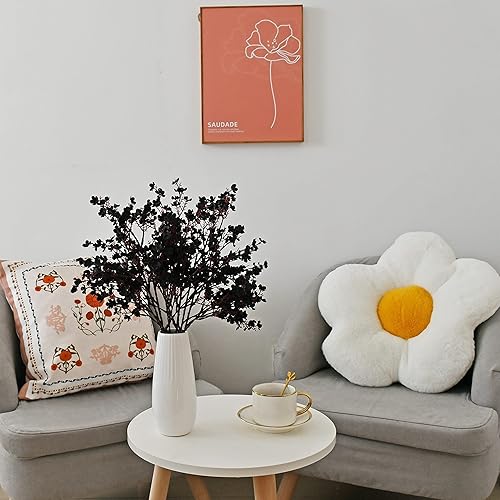 Miniatura 6 de Mandy's 6 paquetes de flores negras de seda de aliento de bebé, flores artificiales de otoño, ramo de gypsophila de 19.7 pulgadas para el día de la